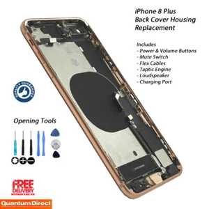 iPhone 8 Plus Fully Assembled Back Cover Housing with ALL Parts - GOLD - Picture 1 of 8
