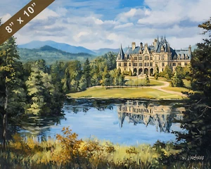 Biltmore Estate in Asheville oil painting 8x10 Print - Picture 1 of 1