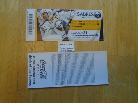 Tobias Lindberg  1st NHL Game   Buffalo Sabres Cover