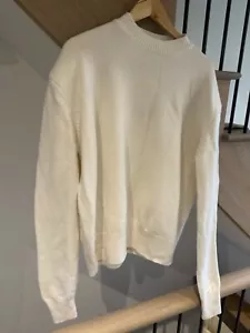 The Frankie Shop Rafaela Ivory Knit Sweater Wool Cashmere Shoulder Pad S 8 10 - Picture 1 of 15