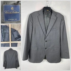 BROOKS BROTHERS Traje Chaqueta Hombre 44 Gris 2 Botones Blazer Pastel Rayas - Imagen 1 de 7