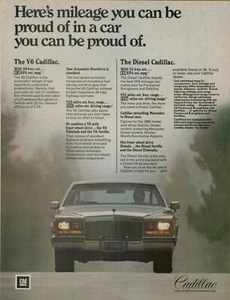 1981 Cadillac Fleetwood Brough Deville V6 Power Diesel Siviglia ANNUNCIO STAMPA VINTAGE - Foto 1 di 2