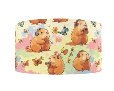 1.5" (1 yard) Capybara petting zoo butterfly Grosgrain Ribbon 1271508 - Image 1 of 2