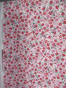 Brother Sister Design Studio FLOWERS&HEARTS Print Cotton Fabric 35" X44 NEW - Picture 1 of 5