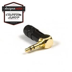 Gold plated Stereo 3.5mm Angled 3 Pole Male Plug. Mini Headphone Plug. 4.5mm OD - Picture 1 of 2