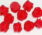 10 Rose Cabochon Stiletto Red High-Rise Roses Resin Retro Flower 9mm Flatback