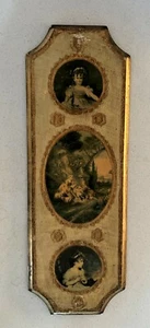 Vintage Florentine Italy Wall Hanging Plaque 3 Embossed Print Girls/Women 20.5" - Picture 1 of 7