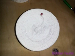 BOBBEL-TEUFEL  Bobbel Reinweiß 3 Fädig  + Irise Perlenglanz Farbverlaufsgarn   - Bild 1 von 3