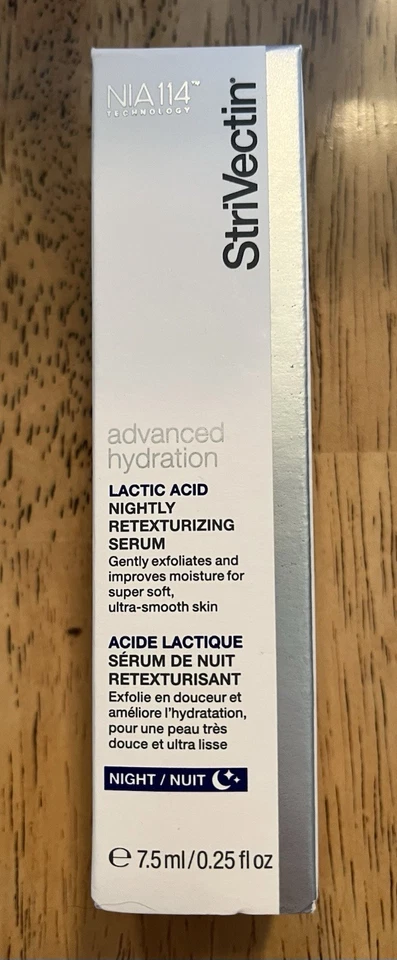StriVectin Lactic Acid Nightly Retexturizing Serum MINI .25oz, 7.5ml New In Box - Image 1 of 1