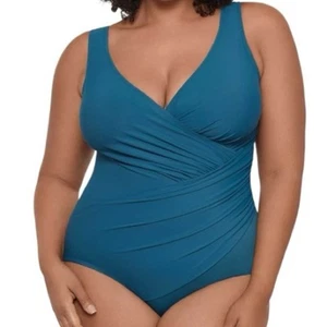 NWT Miraclesuit Oceanus One Piece Swimsuit Size 20W Beach Swim Resortwear Travel - Picture 1 of 13