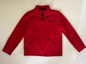 UNDER ARMOUR 1/4 Zip Storm Pullover Sweatshirt Youth XL Cold Gear Red Black - Picture 1 of 8