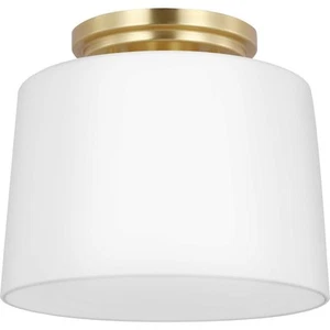 Progress Lighting P350260 Adley 9"W Semi-Flush Drum Ceiling - Brass - Picture 1 of 12