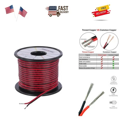 Cable eléctrico 22awg 100 ft calibre 22 LED cable de extensión de 2 pines cable rojo... Foto 1 de 4