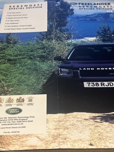Land Rover Freelander Serengeti Car Sales Info Brochure Frameable From 2000 - Picture 1 of 2