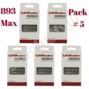 893MAX 3 Button LiftMaster Visor Remote Control Garage Door Opener (PACK of 5) - Picture 1 of 4