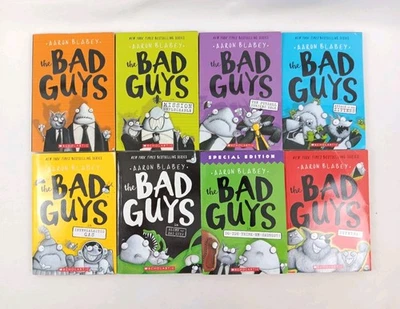 Lot of 8 The Bad Guy Series Aaron Blabey Paperback Books 1-8 - Image 1 of 4