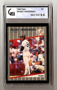 Rickey Henderson New York NY Yankees 1989 Fleer #254 GAI Gem Mint 9.5 HOF
