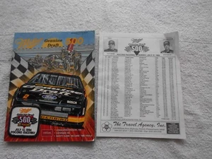 1994 NASCAR RACING PROGRAM MGD 500 POCONO RACEWAY w STARTING LINEUP & PATCH - Picture 1 of 2