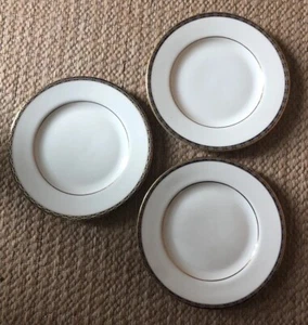 Minton St James Ivory Plates 6.5 Inch Diameter Gold Trim Set of 3 - Picture 1 of 6