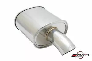 MEGAN M-FG 3.5" Single Stainless Curved Down Tip Exhaust Muffler 2.5" inlet - Picture 1 of 2