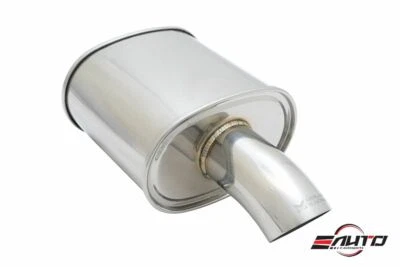 MEGAN M-FG 3.5" Single Stainless Curved Down Tip Exhaust Muffler 2.5" inlet - Image 1 of 2