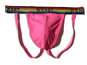 Nuovo 2(x)IST Uomo Rosa Cotone Jockstrap Intimo Tg XL 2xist Jock Strap Pride - Foto 1 di 9