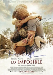 Ewan McGregor Tom Holland Naomi Watts Lo Imposible Signed Autograph Photo COA - Imagen 1 de 2