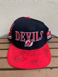 Vintage New Jersey Devils Hat Cap SnapBack Sports Specialties w/ AUTOGRAPHS 90s