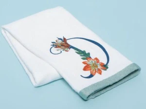 1 MONOGRAM PRINTED KITCHEN TOWEL (17"x28")100% cotton, FLOWERS & LETTER D,Finola - Picture 1 of 7