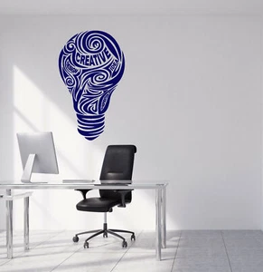 Vinyl Wall Decal Light Bulb Creative Teamwork Idea Office Decor Sticker (4216ig) - Picture 1 of 3