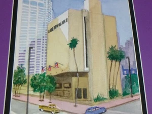 Vtg Gerry Sturm Original Watercolor Painting Miami Building  - Picture 1 of 7