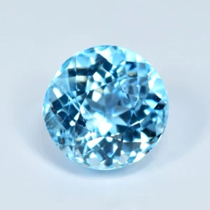 1.63Ct Round_Topnotch Unheated Blue Aquamarine Gemstone _Brazil - Picture 1 of 1
