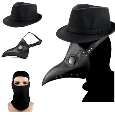 Plague Doctor Mask Steampunk Halloween Costume Long Nose Bird Beak Cosplay Props - Image 1 of 4