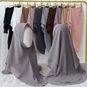 Full Cover Hijab Amira Women Muslim Head Cover Wrap Shawls Islamic Headscarf New - Foto 1 di 56