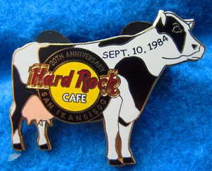 SAN FRANCISCO 20th ANNIVERSARY SEPT 10th 1984 PICKLES COW Hard Rock Cafe PIN LE - Picture 1 of 1