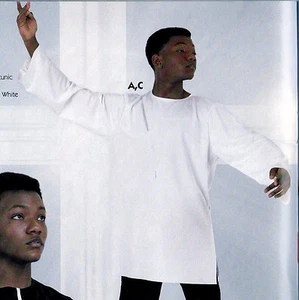 NWT Long sleeve Praise pullover Knit Black White boys/mens Long hem slit vent - Picture 1 of 5