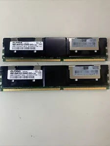ELPIDA 8GB (2X4GB) PC2-5300F DDR2 ECC Server Memory EBE41FE4ACFT-6E-E 398708-061 - Picture 1 of 4