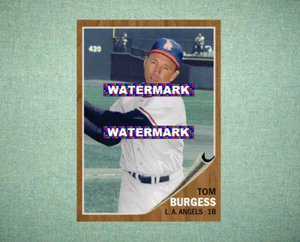 Tom Burgess Los Angeles Angels 1962 Style Custom Baseball Art Card - Picture 1 of 2
