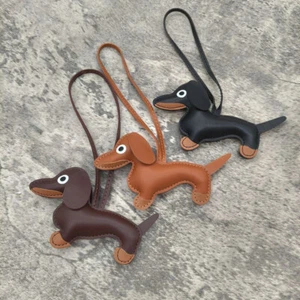 Classic Cute Leather Puppy Dog Keychain Pendant Lovely Dachshund Bag Pendant-v - Picture 1 of 18
