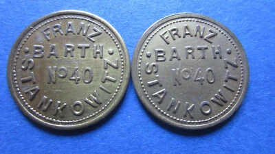 2 Wert-Marken Stankowitz Franz Bartz No.40 Böhmen Me.(18)2994.1+4 in f.unc - Bild 1 von 2