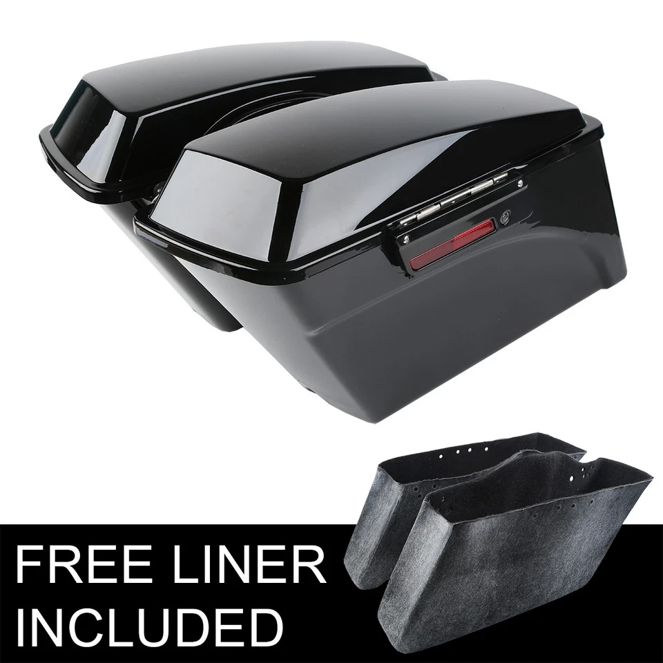 Alforjas rígidas negras vívidas bolsa y llaves de cierre aptas para Harley Touring modelos 94-13 Foto 1 de 4