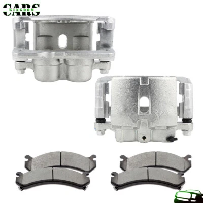 CKm For 2003 2004 2005 GMC Savana 2500 Front Brake Calipers Ceramic Pads USA - Image 1 of 3