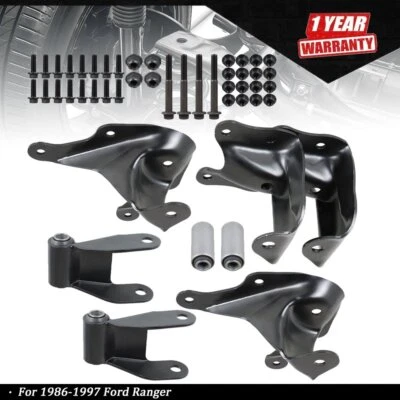 Kit de grillete y soporte de resorte de hoja de suspensión trasera para Ford Ranger 1986-1997 Foto 1 de 4