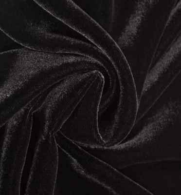 Velvet Fabric Decorative Solid Soft Smooth & Silky Cloth Color Black - Image 1 of 3