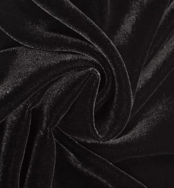 Velvet Fabric Decorative Solid Soft Smooth & Silky Cloth Color Black - Image 1 of 3
