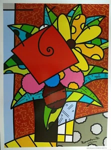 Romero Britto Sao Paulo Flower Poster Print  25″ x 18″ - Picture 1 of 1
