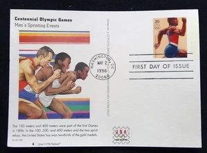 Scott UX254 FDC Mens Sprints Summer Olympics Type Post Card Fleetwood Cachet - Picture 1 of 3