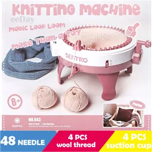 Sentro 48 Needle DIY Yarn Hand Knitting Machine Weaving Loom Knit Scarf Hat GIFT - Picture 1 of 12