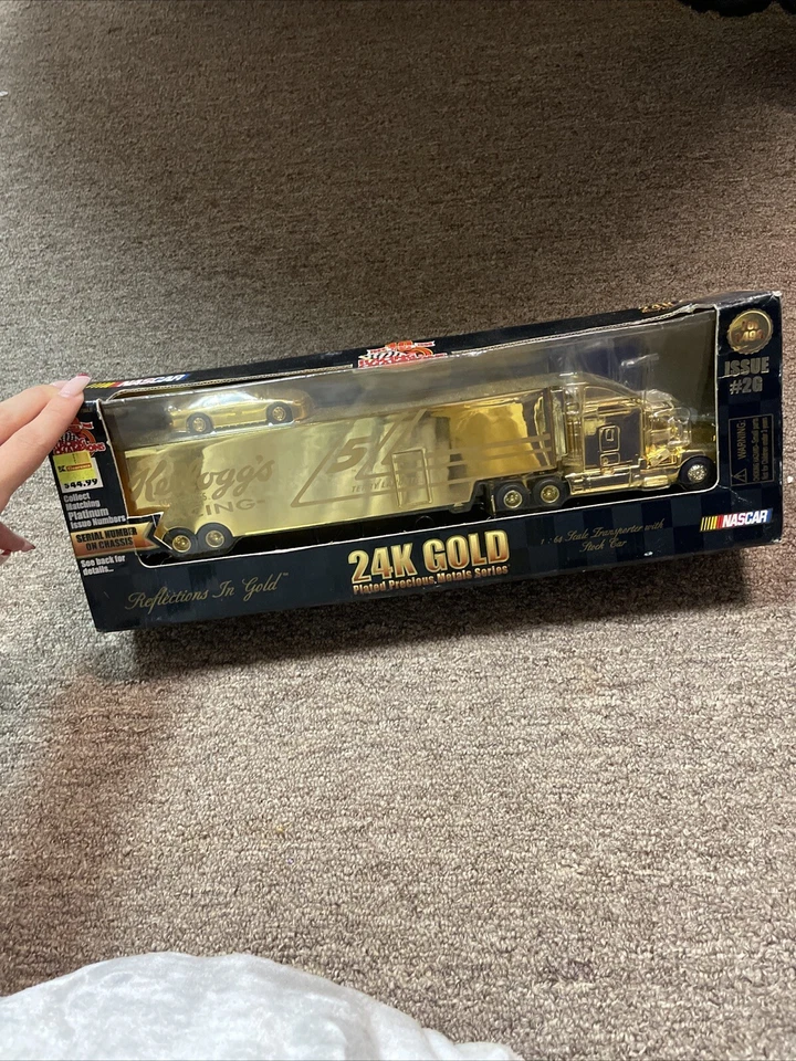 Racing Champions 24K gold Transporter with Nascar Bobby Hamilton Kodak #4 10 ann - Image 1 of 3
