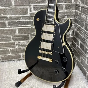 Used Burny RLC MIJ Les Paul Custom Black 3PU HHH Made in Japan 4.6kg - Picture 1 of 11